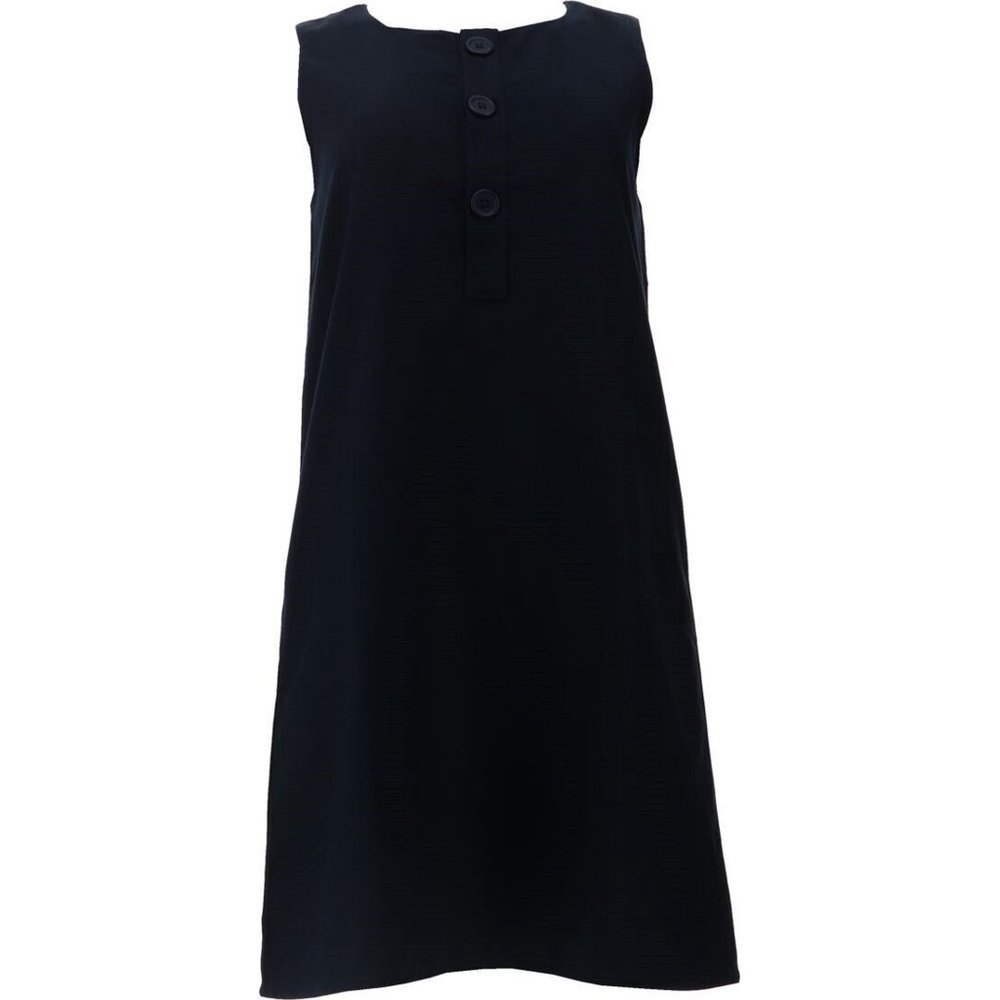 NWT LANDS' END LITTLE GIRL'S BUTTON FRONT A-LINE JUMPER CLASSIC NAVY 6‎